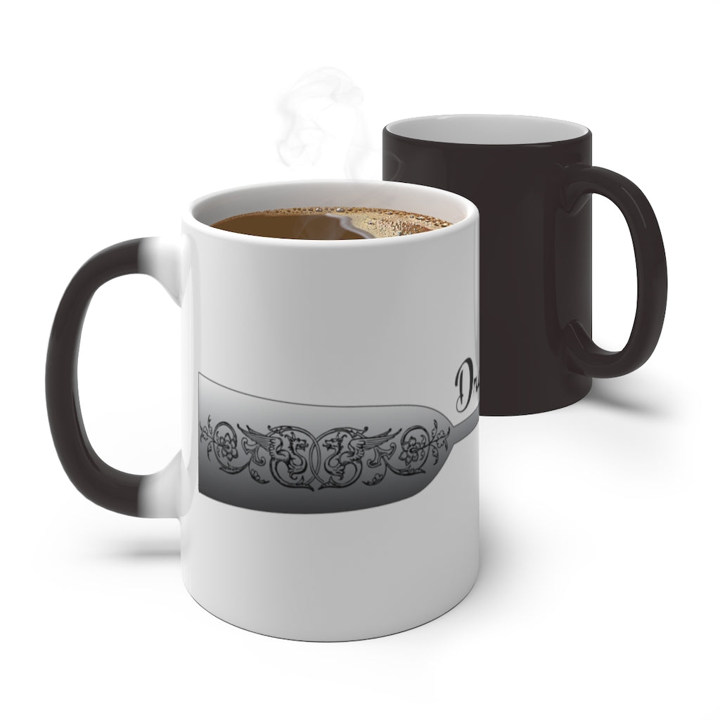 Bring a sense of magic and wonder to your breakfast table with this new age mug! Changing color right before your eyes it brings a sense of fun and curiosity to those around you. Coming in 11oz and 15oz sizes, this mug is the perfect way to enjoy your favorite warm drinks in style!