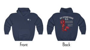 Dragon Boat Heavy Pullover Hoodie - Navy | My Other Ride is a Dragon Boat | Unique Motorcycle Gift Ideas | egans-creek.com