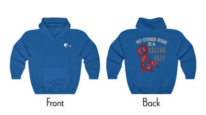 Dragon Boat Heavy Pullover Hoodie - Royal | My Other Ride is a Dragon Boat | Paddler and Motorcyclist Present Ideas | egans-creek.com