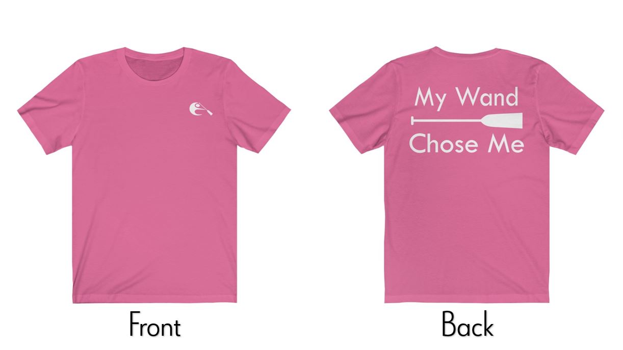 Dragon Boat T-shirt - Charity Pink - My Wand Chose Me | BCS Dragon Boater | Egan's Creek Dragon Boat Apparel | www.egans-creek.com