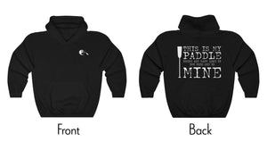 Dragon Boat Heavy Pullover Hoodie - Black | This is My Paddle | Funny Movie Parody | egans-creek.com