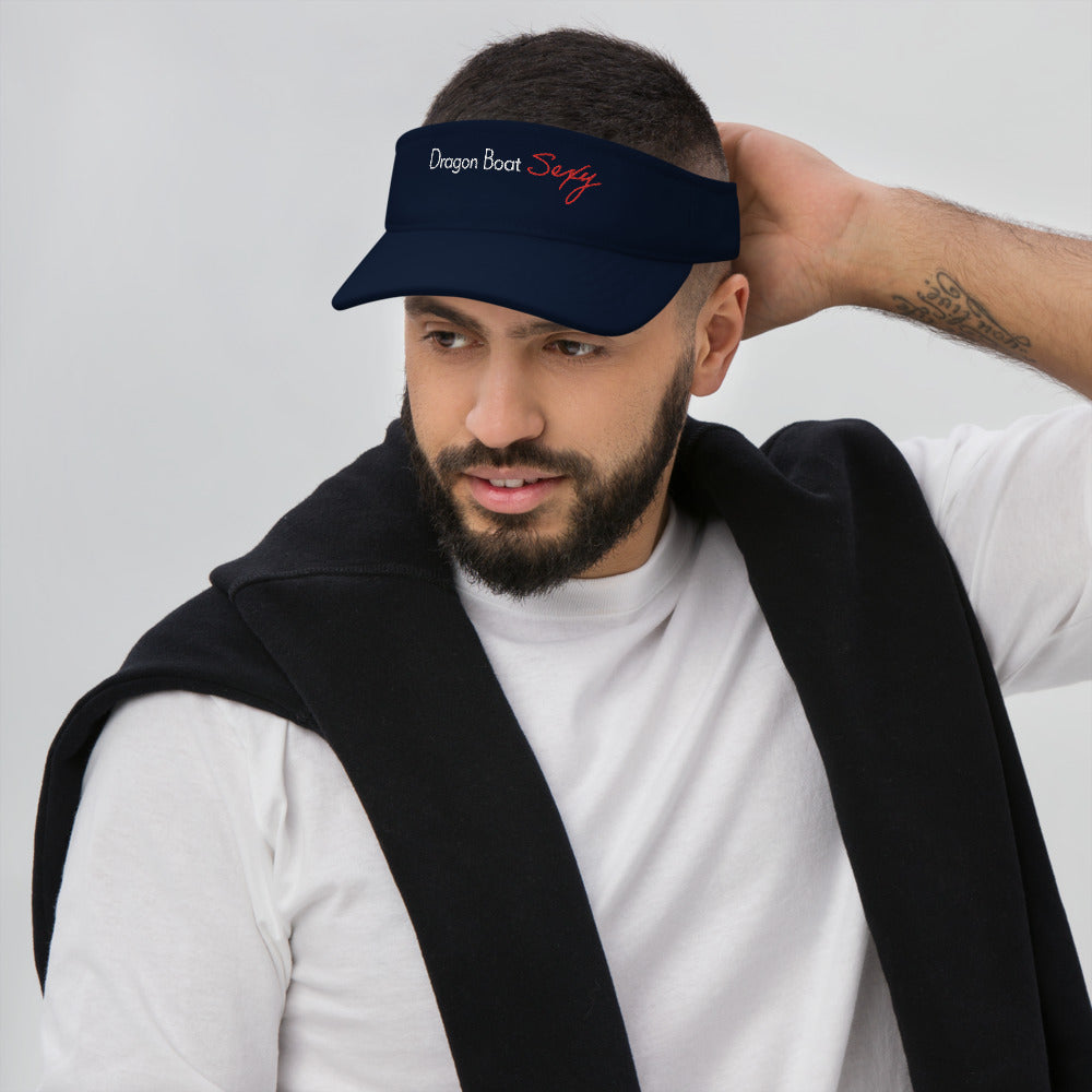 Men's Navy Blue Visor | Dragon Boat Sexy | Proclaim your Dragon Boat Sexiness!