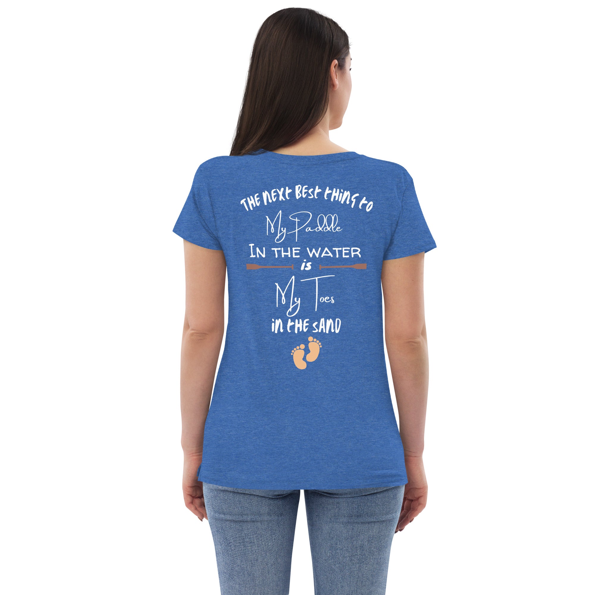 Women’s recycled v-neck t-shirt - My Toes in the Sand
