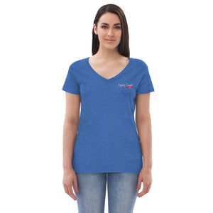 Women’s recycled v-neck t-shirt - My Toes in the Sand